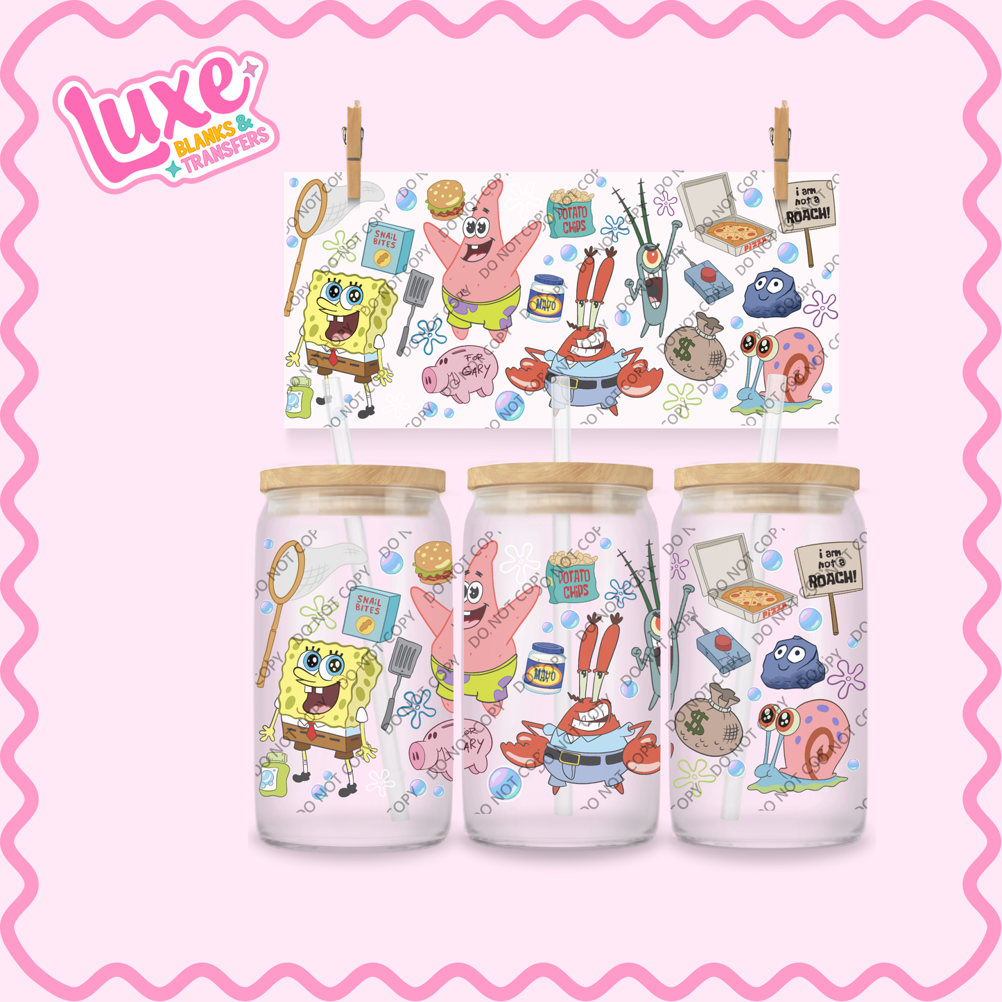 16oz UV DTF Wrap | Sp0nge Movie Characters | #2122