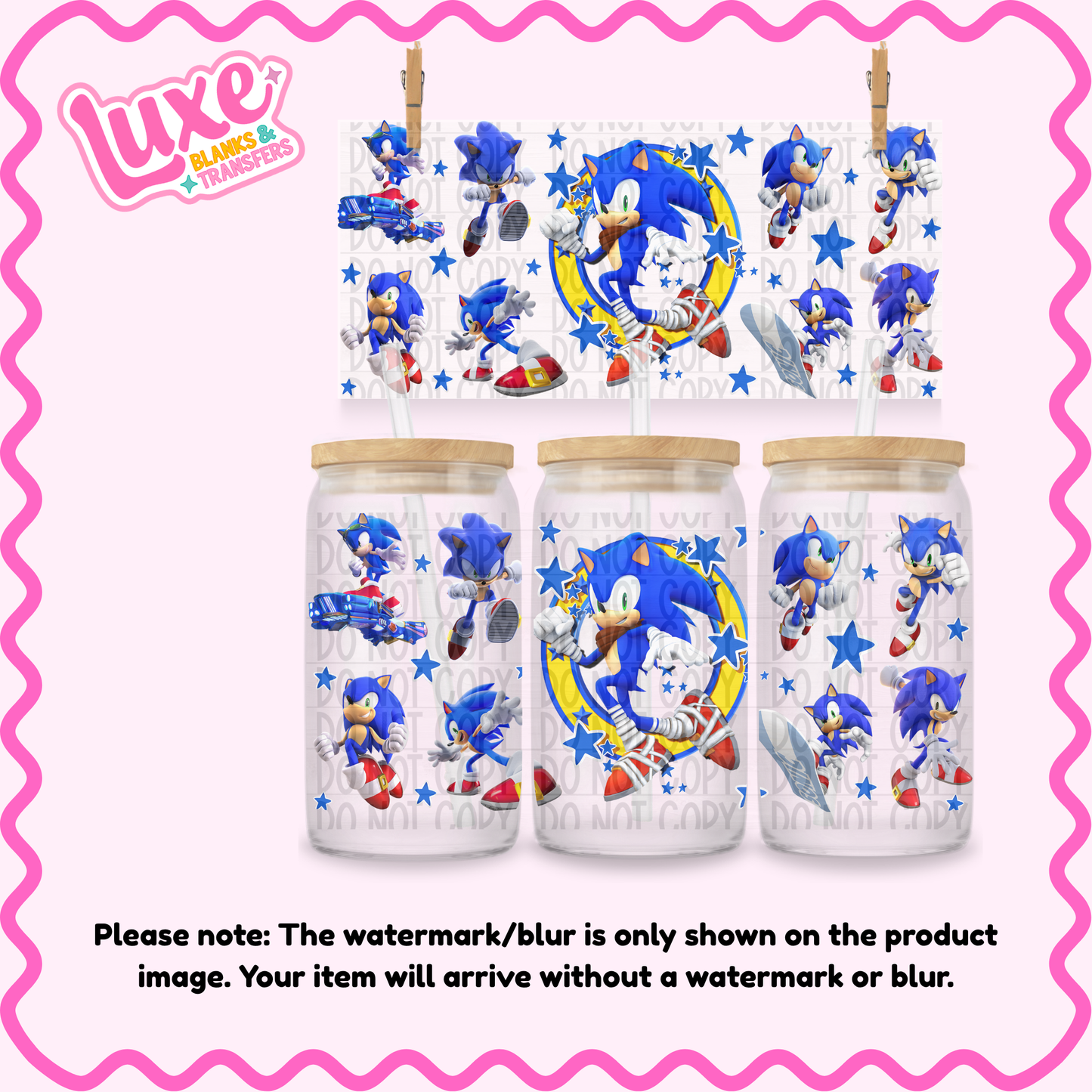 16oz UV DTF Wrap | Fast Blue Character | #3864
