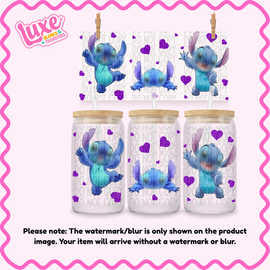 16oz UV DTF Wrap | Blu3 Al13n Hearts | #2787