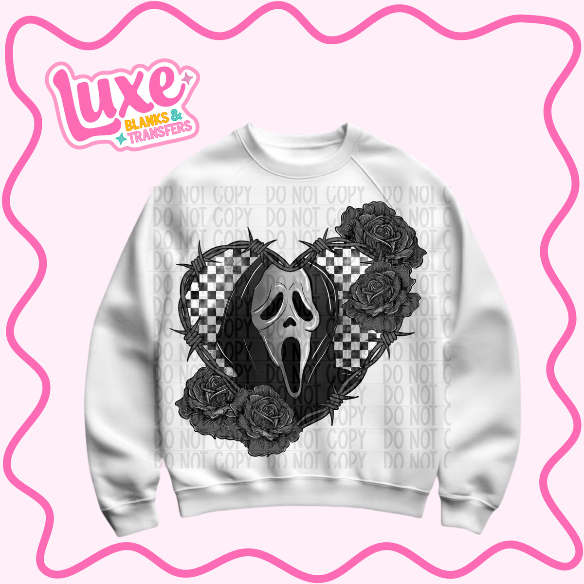 DTF Heat Transfer | B&W Ghosty | #1499