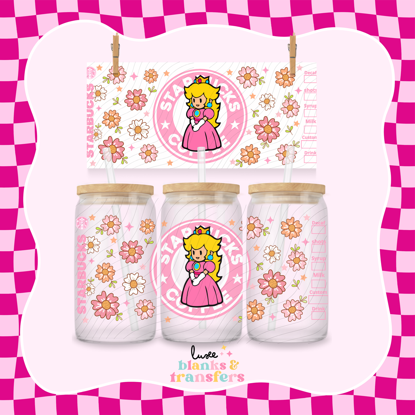 Super M Pink Starby UV DTF Wrap (#472)