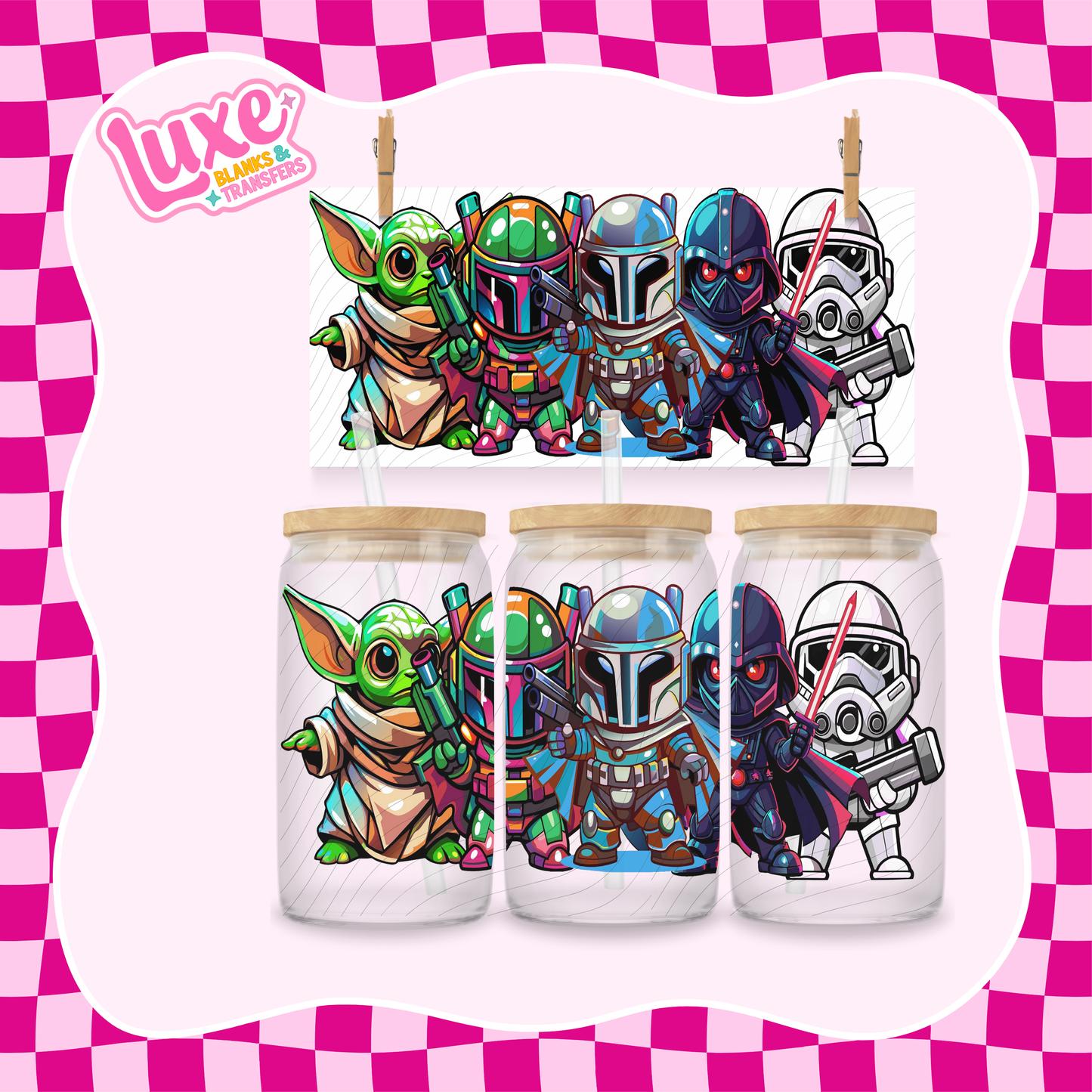 Star Characters | 16oz UV DTF Wrap | #1348