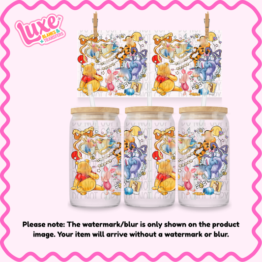 16oz UV DTF Wrap | Yellow Bear Locket | #2368