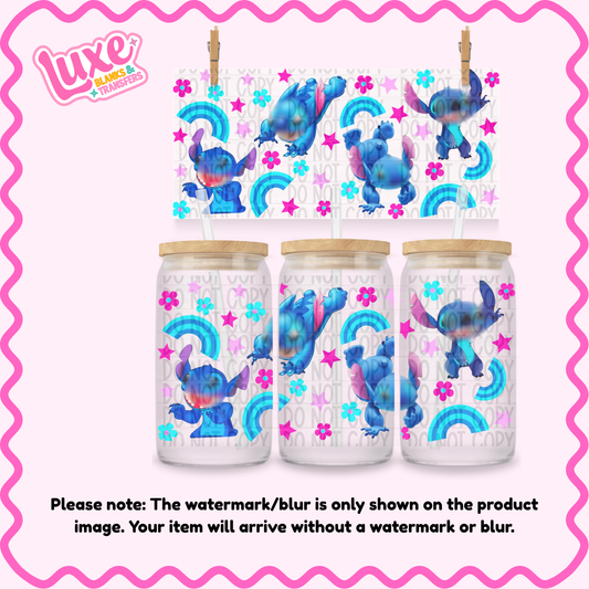 16oz UV DTF Wrap | Blu3 Al1en Rainbows | #1296 (Copy)