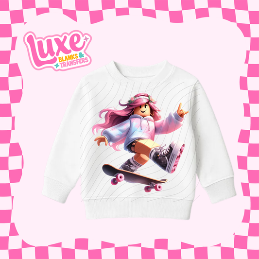 Blox Skater Girl 2 | Kids DTF Heat Transfer | #48