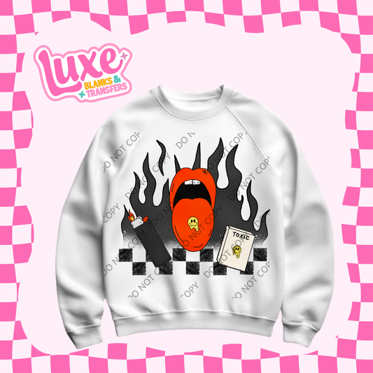 DTF Heat Transfer | Checkered Flame | #496