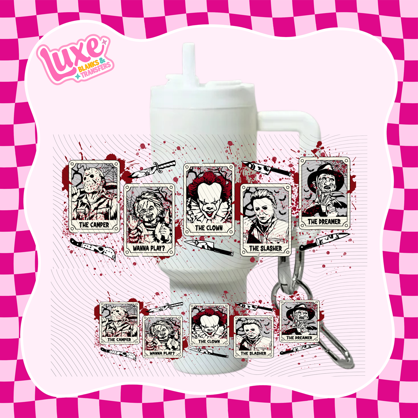 Mini Keychain Tumbler UV DTF Wrap | Horror | #E23
