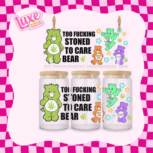 Swear Bear Stoned | 16oz UV DTF Wrap | #1638