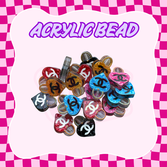 Flatback Acrylic Bead | CC Heart