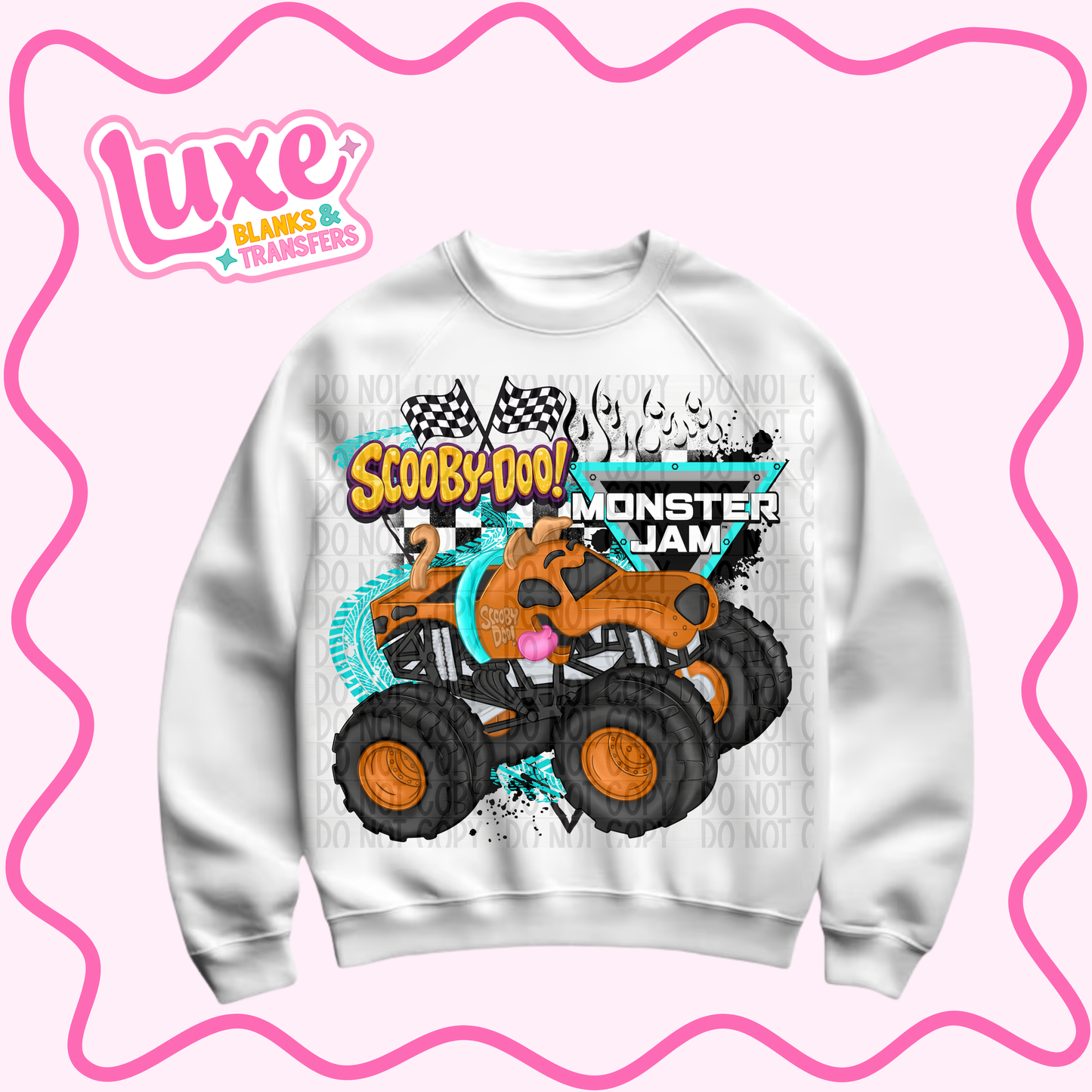DTF Heat Transfer | Monster Truck Sc00bs Flame | #756