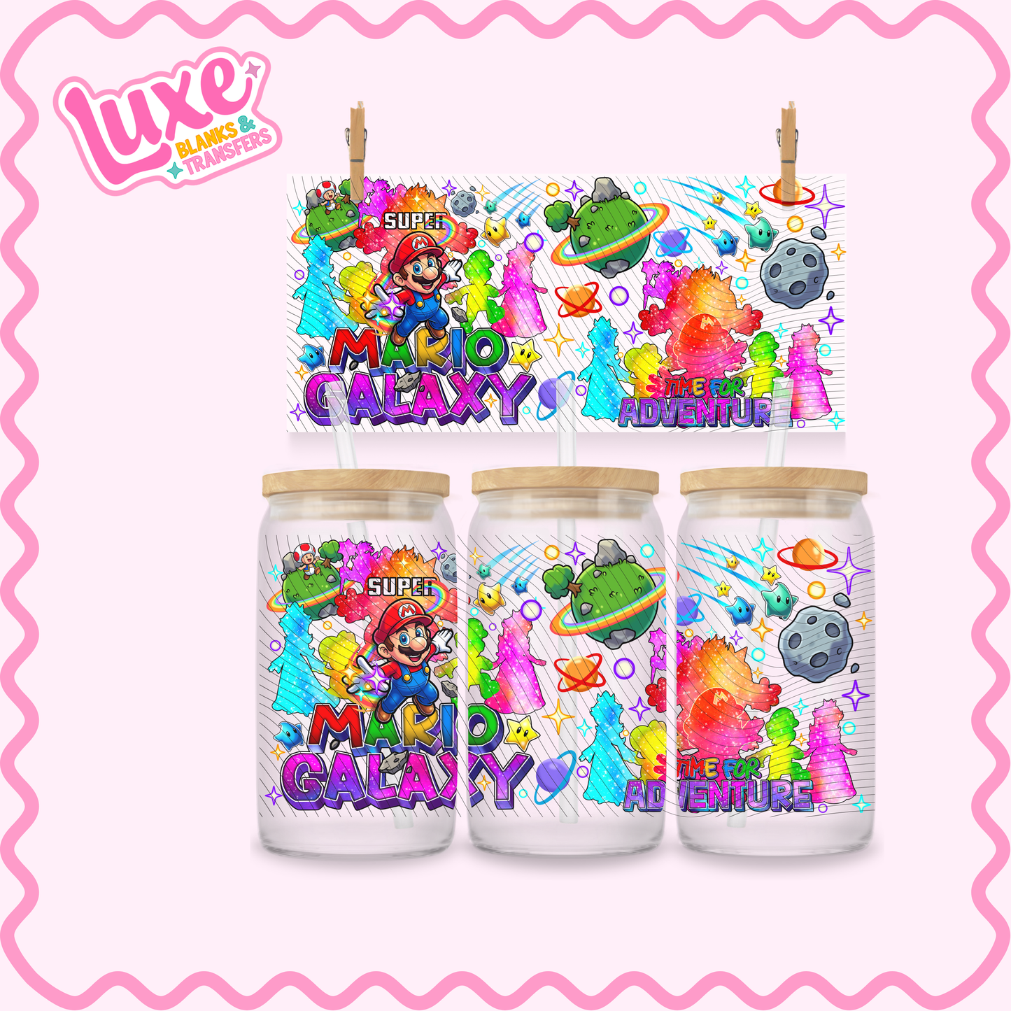 16oz UV DTF Wrap | Mar/io Galaxy | #3117