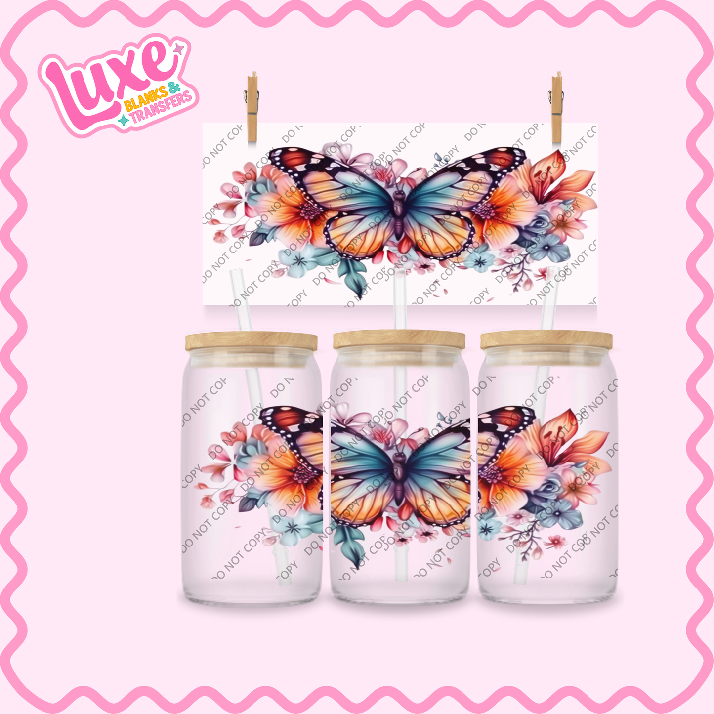 16oz UV DTF Wrap | Butterfly | #2326