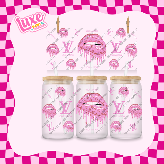 16oz UV DTF Wrap | Pink LV Lips | #1847