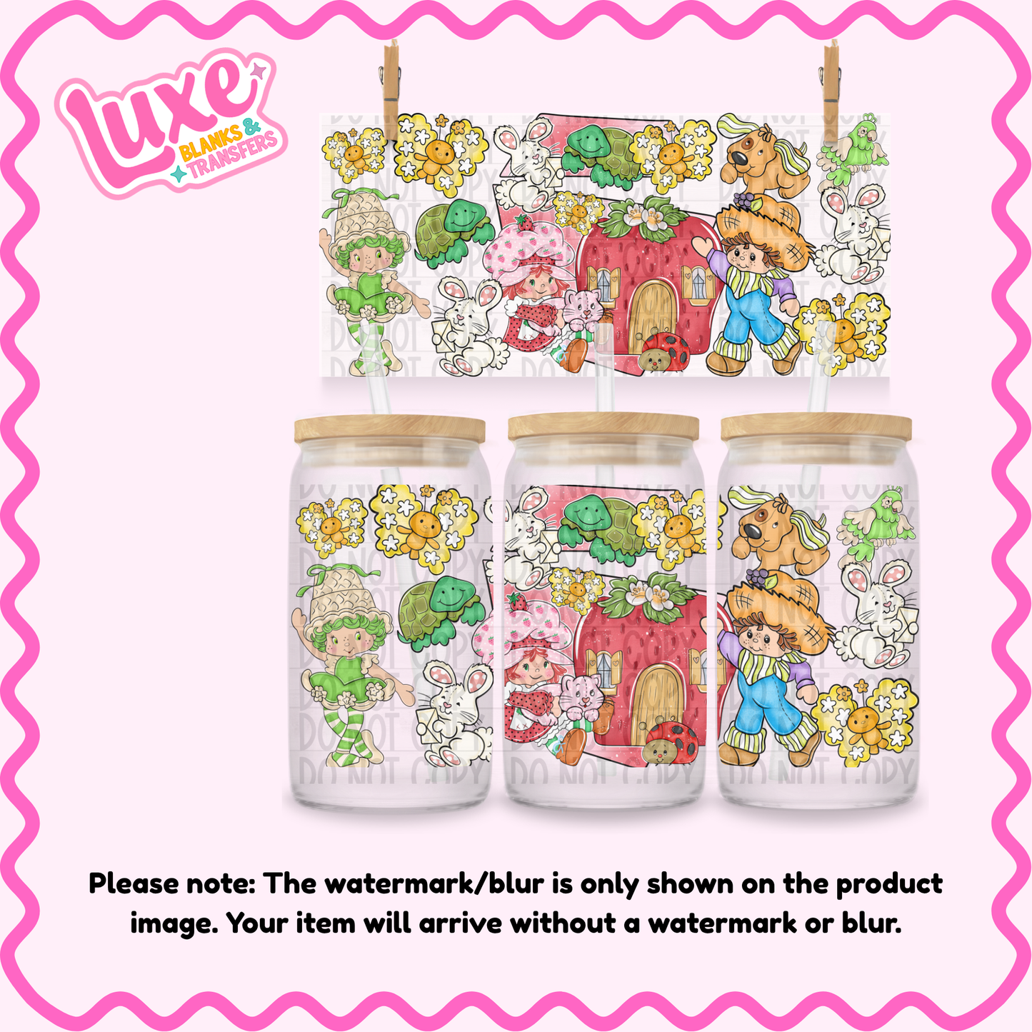 16oz UV DTF Wrap | Strawberry Friends | #4102