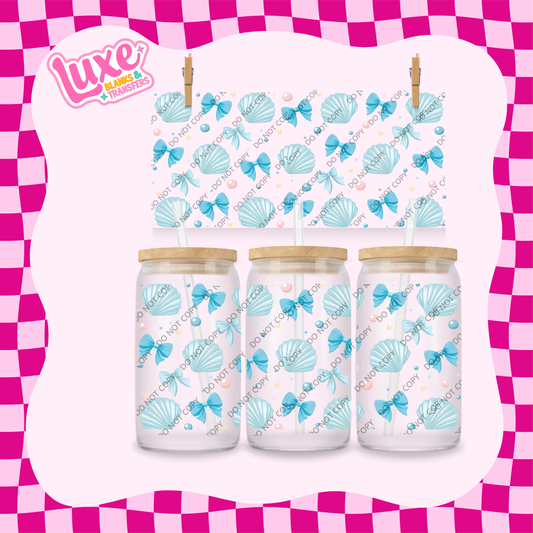 16oz UV DTF Wrap | Blue Shells | #1848