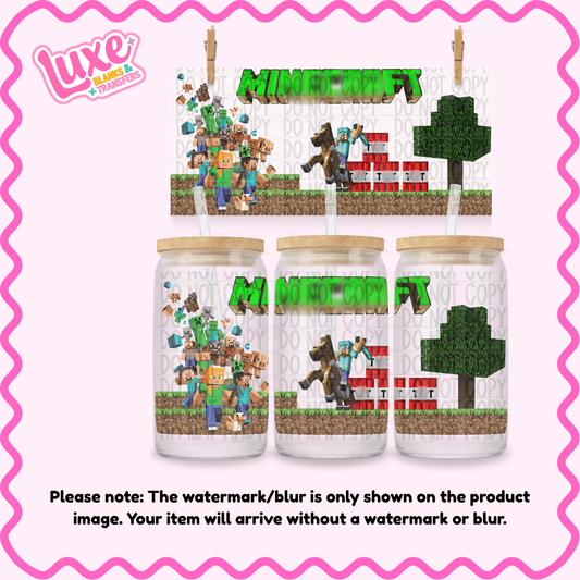 16oz UV DTF Wrap | Building Block Video Game | #1347
