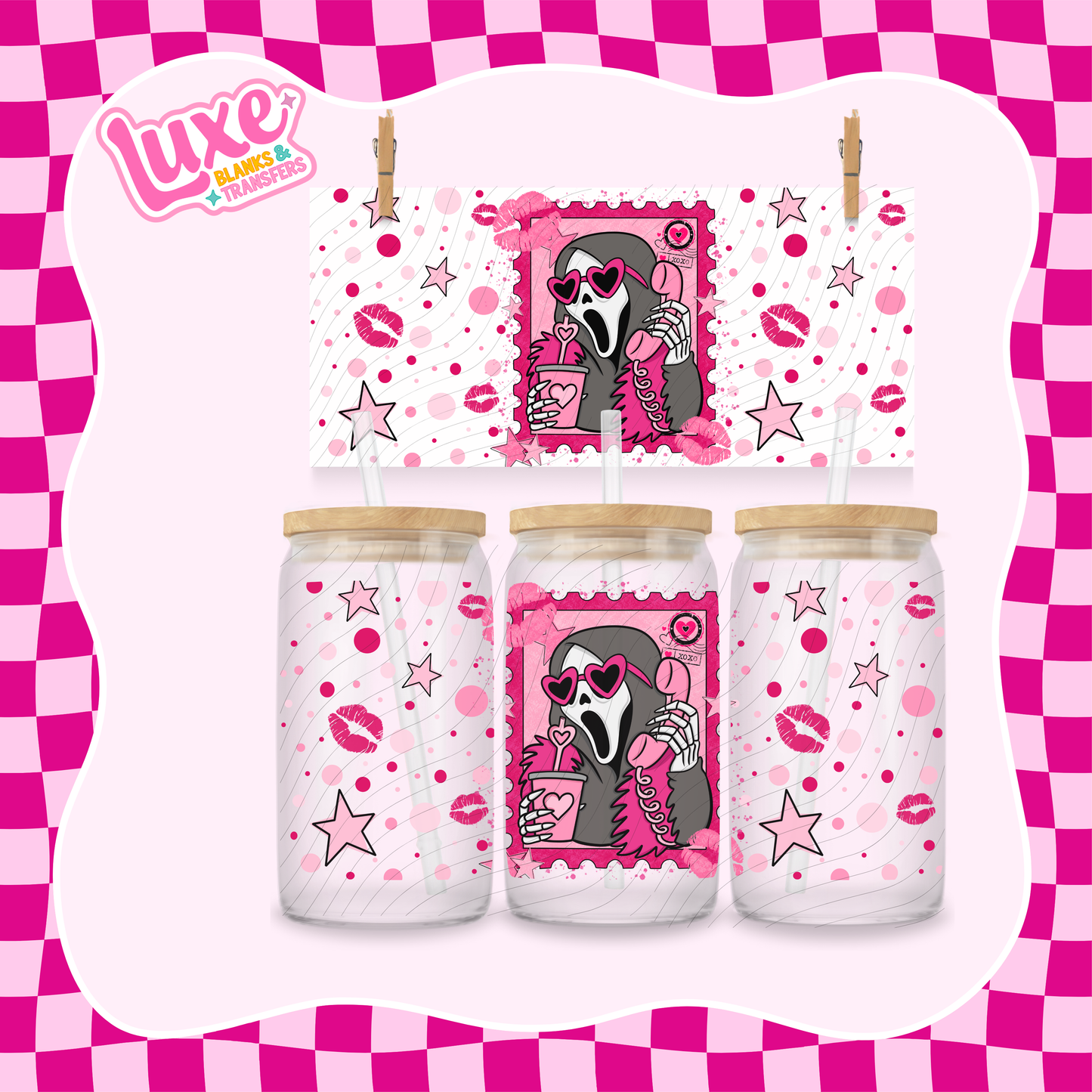 Scream Stamp Pink UV DTF Wrap (#864)