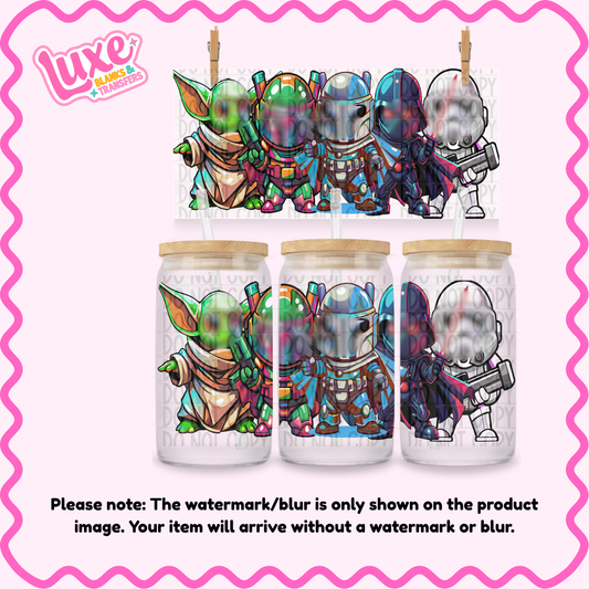 16oz UV DTF Wrap | Galaxy Battle Characters | #1348