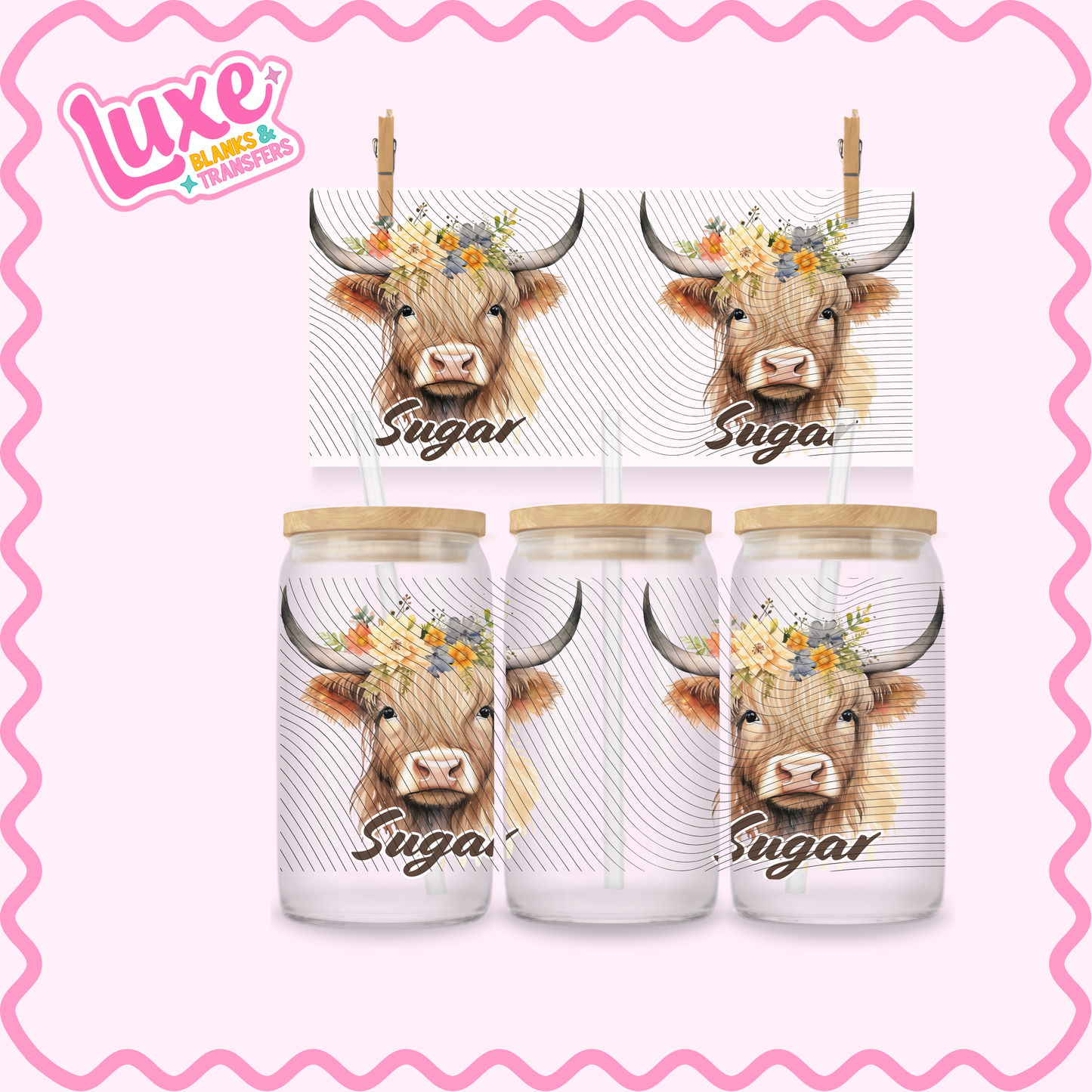 UV DTF Wrap | Sugar Canister Highland | #2639