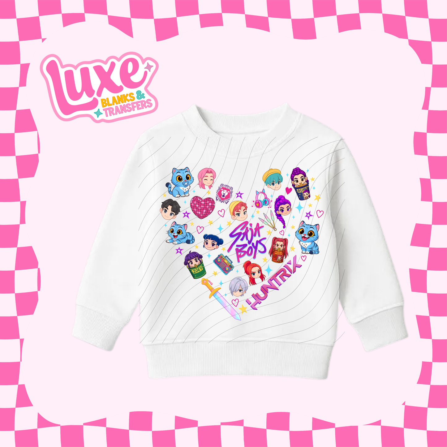 K-Pop Demon Hunters Heart | Kids DTF Heat Transfer | #59