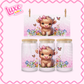 16oz UV DTF Wrap | Cute Pink Highland | #2641
