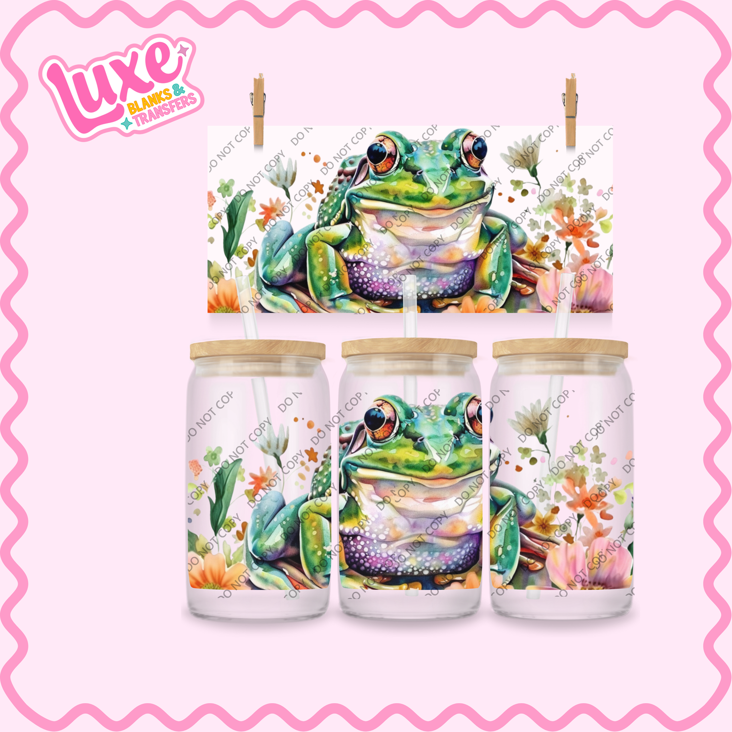 16oz UV DTF Wrap | Frog | #2333