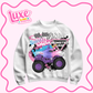 DTF Heat Transfer | Monster Truck Sparkle Flame | #757