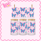 16oz UV DTF Wrap | Pastel Blue Butterflies | #3396
