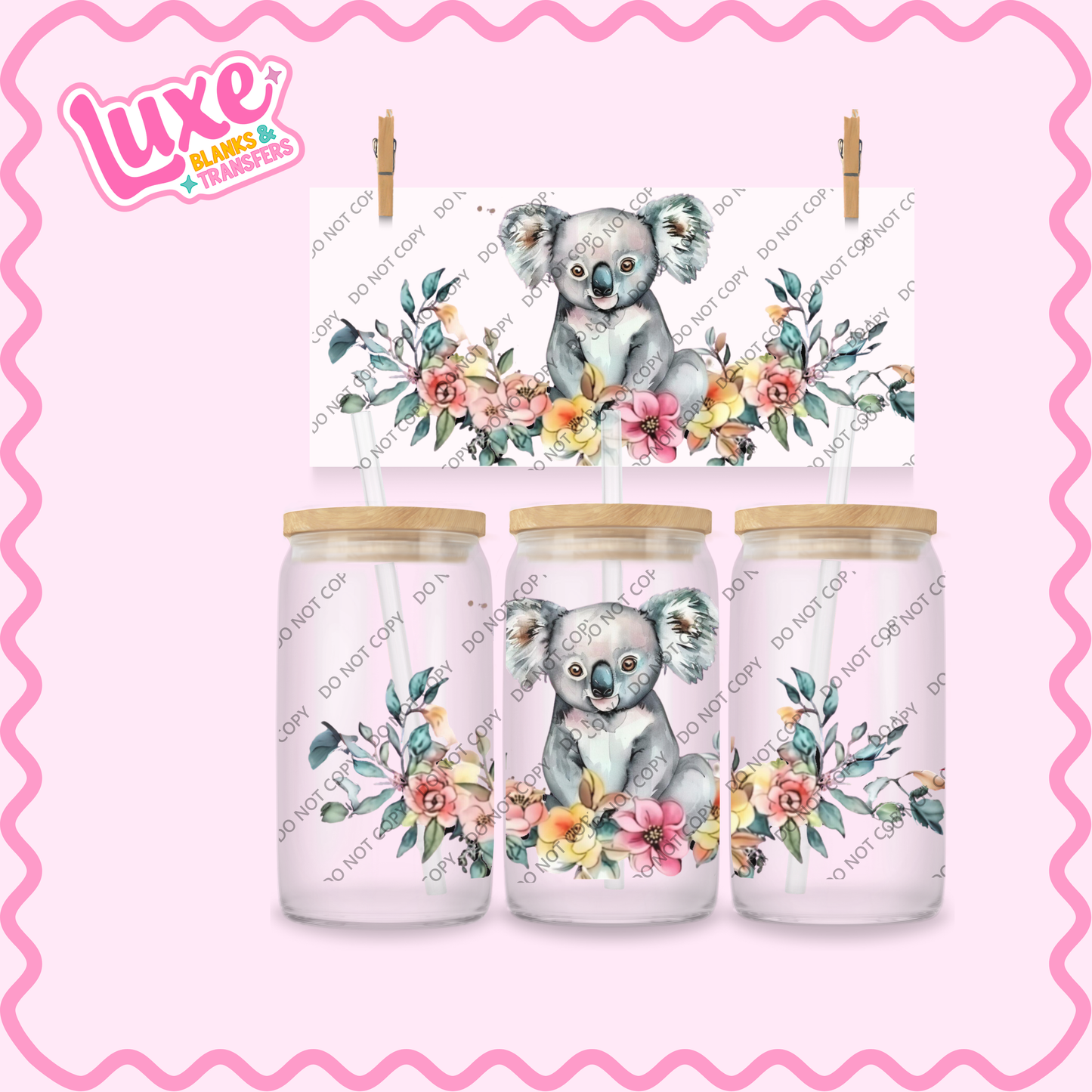 16oz UV DTF Wrap | Koala | #2335