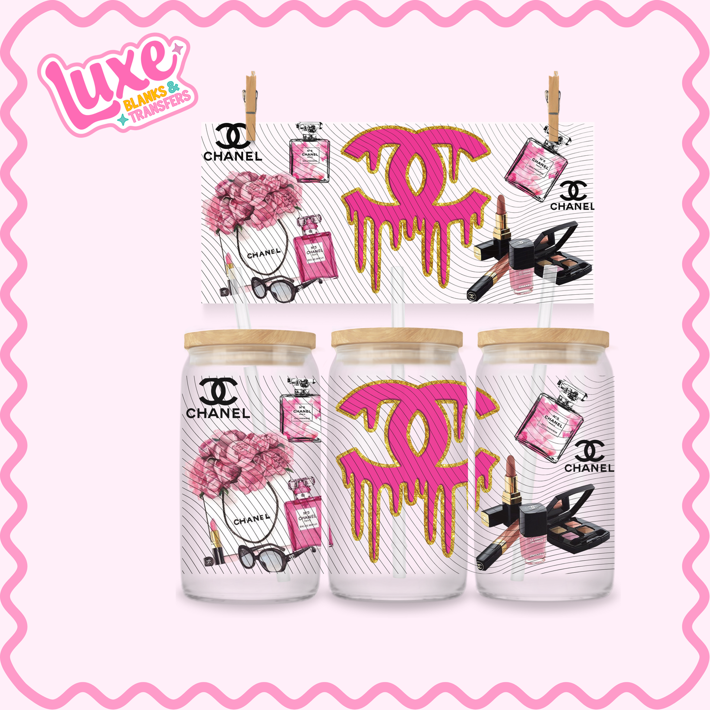 16oz UV DTF Wrap | Pink CC Drip | #2643