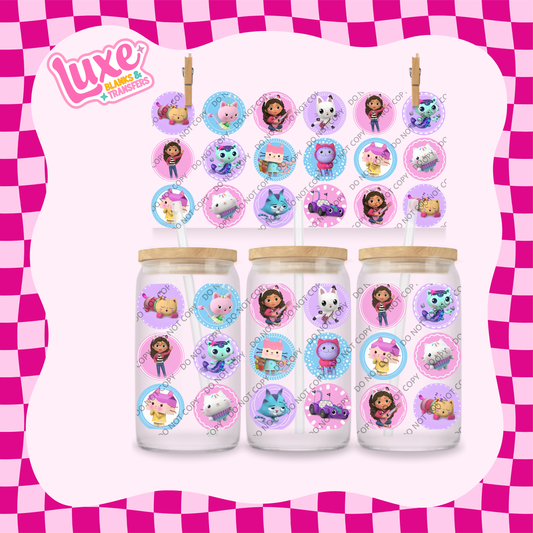 16oz UV DTF Wrap | Gabby Kids Show Circles | #1855