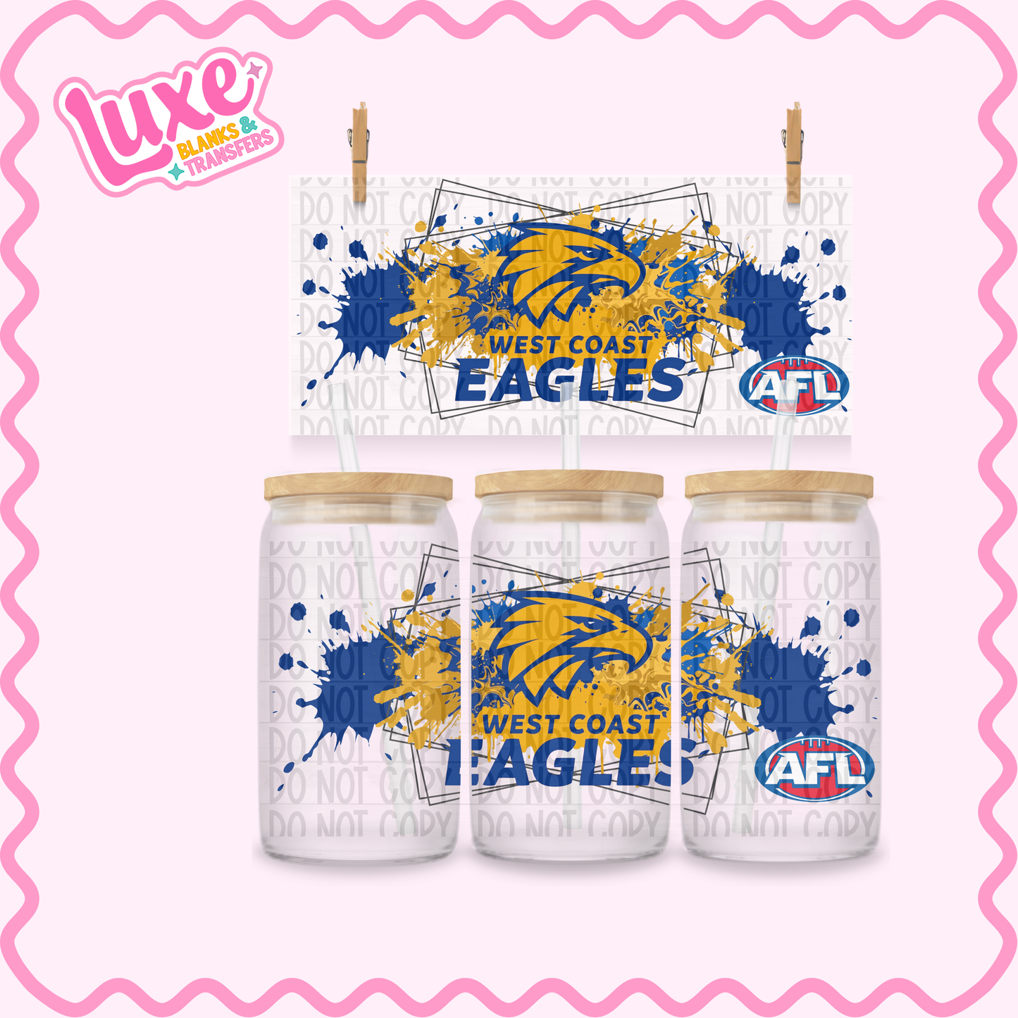 16oz UV DTF Wrap | Eagles Footy Team | #3616