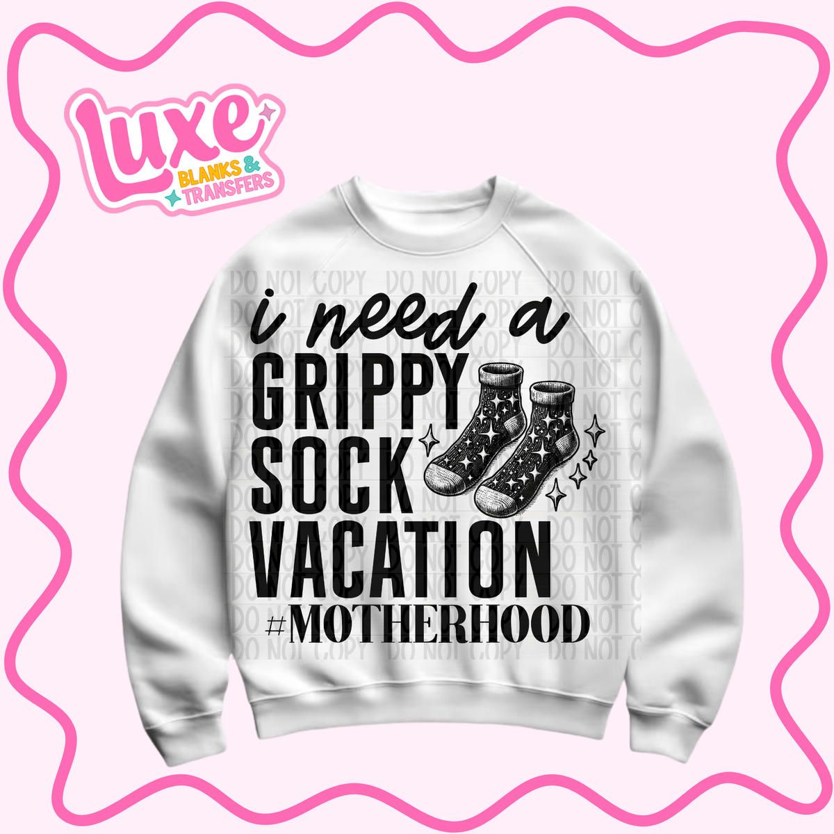 DTF Heat Transfer | Grippy Sock Vacation | #1522