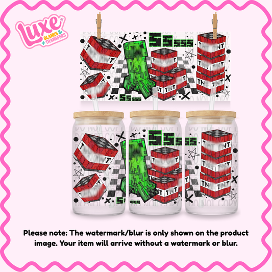 16oz UV DTF Wrap | Creep Block Character | #1396