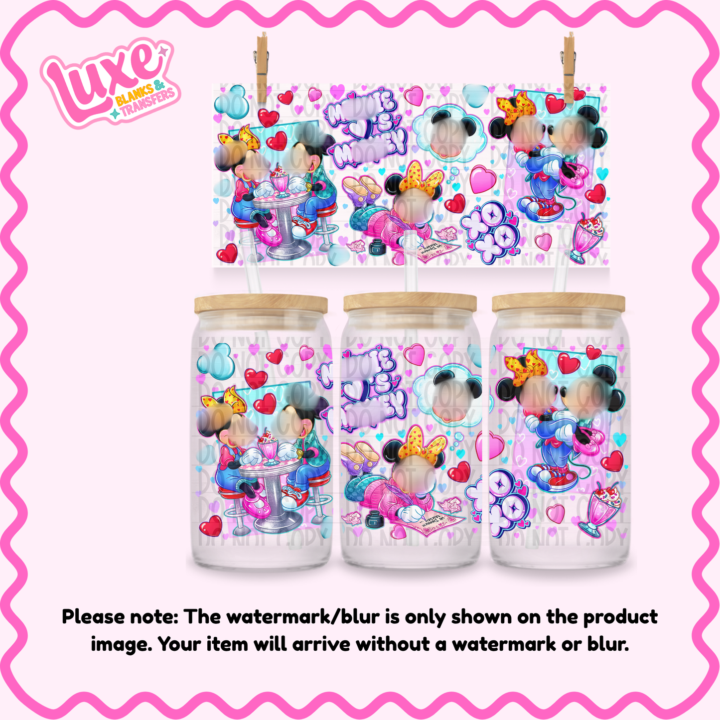 16oz UV DTF Wrap | Mouse Love | #2405