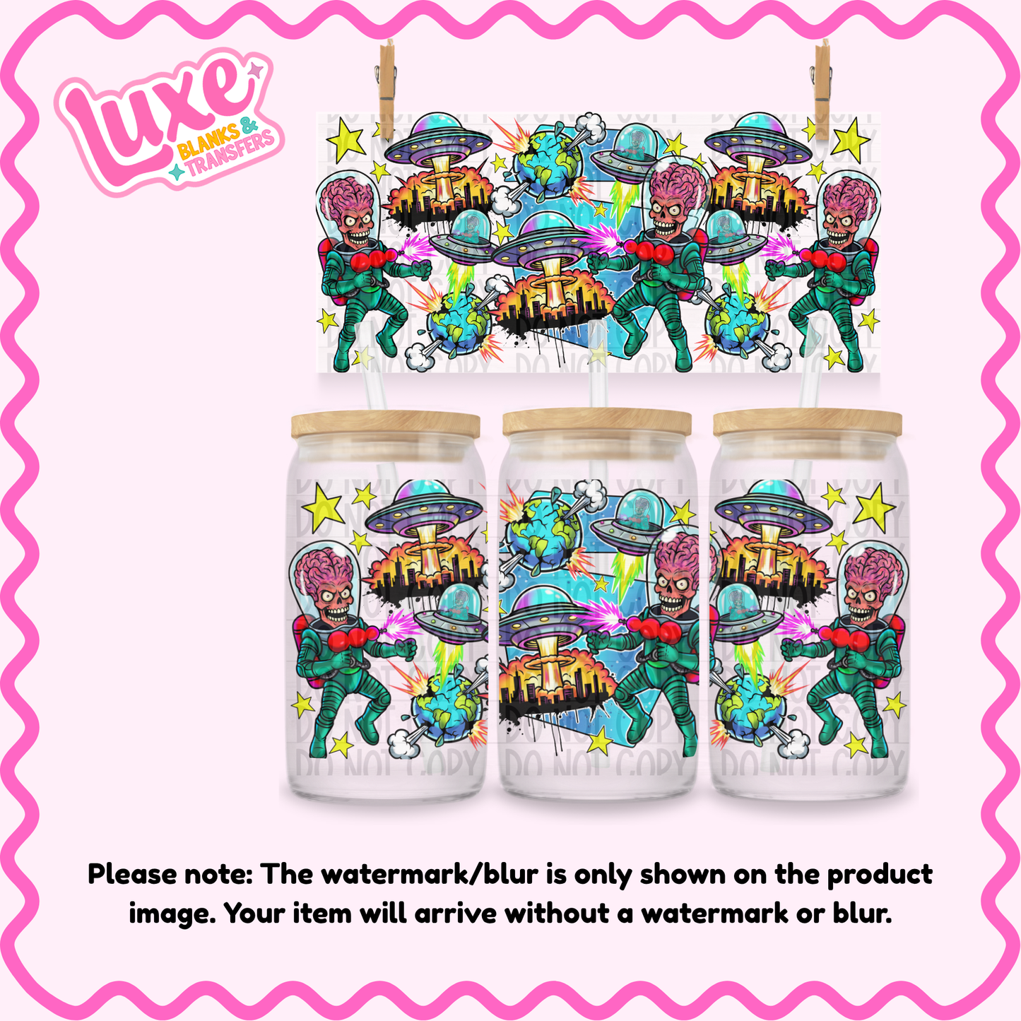 16oz UV DTF Wrap | Mars Attack | #4112