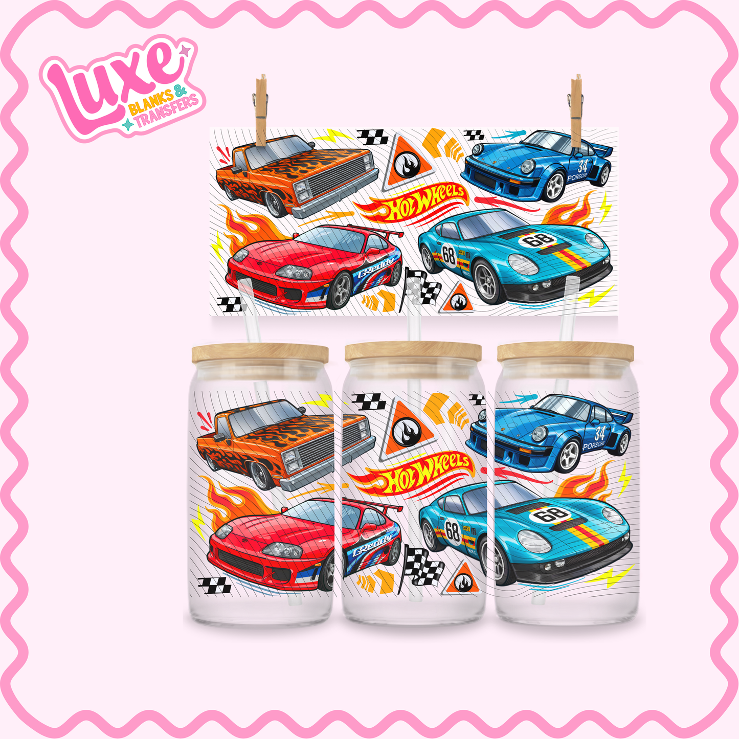 16oz UV DTF Wrap | Hot Cars | #3132