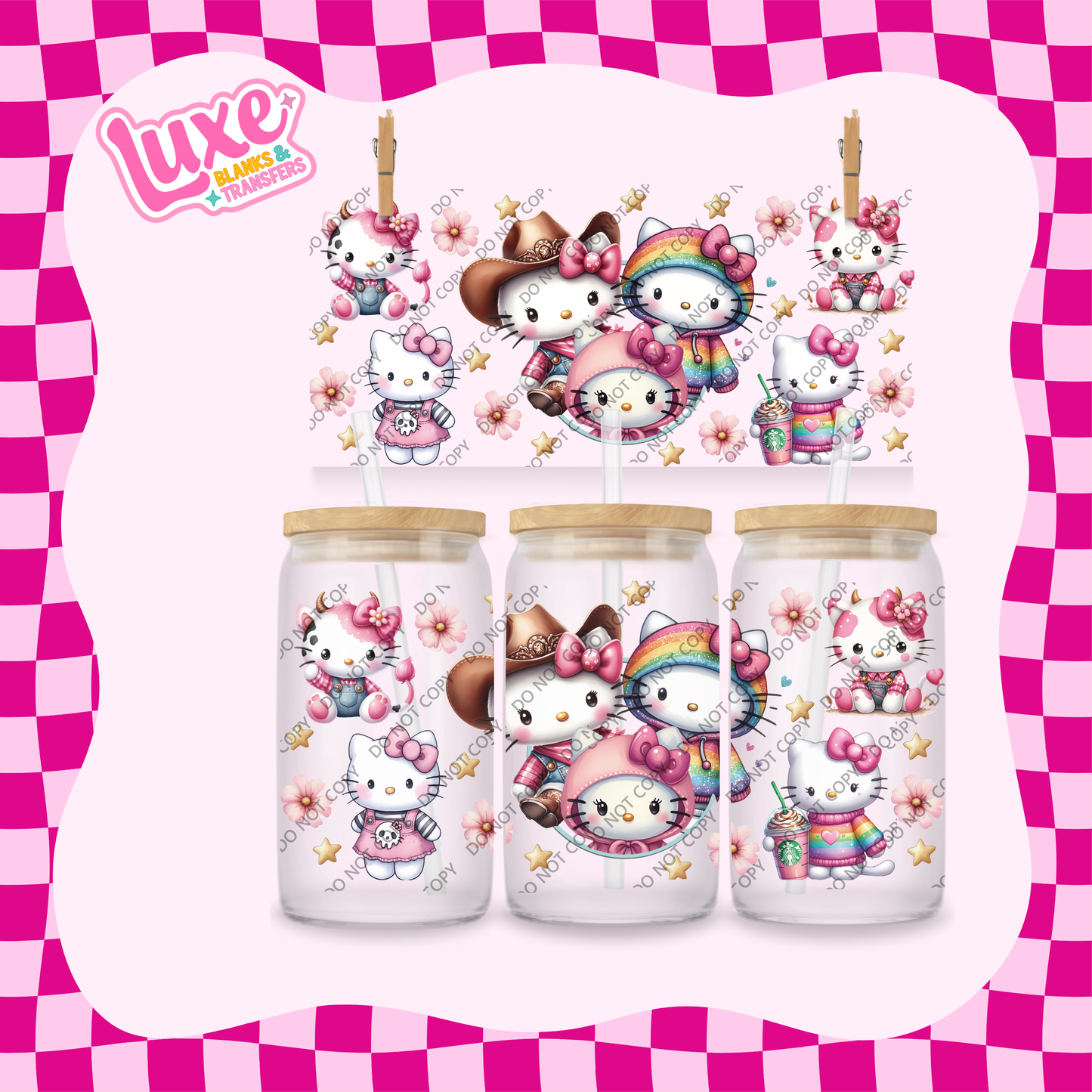 16oz UV DTF Wrap | Hi Kitty | #1859