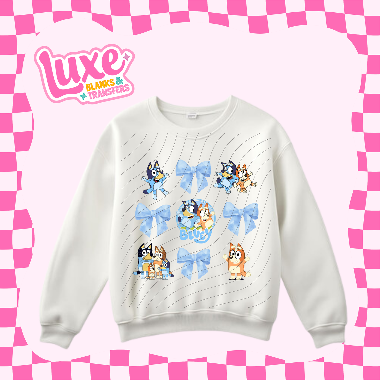 Blue Pup Bows | DTF Heat Transfer | #250
