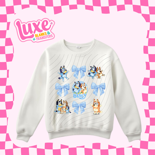 Blue Pup Bows | DTF Heat Transfer | #250