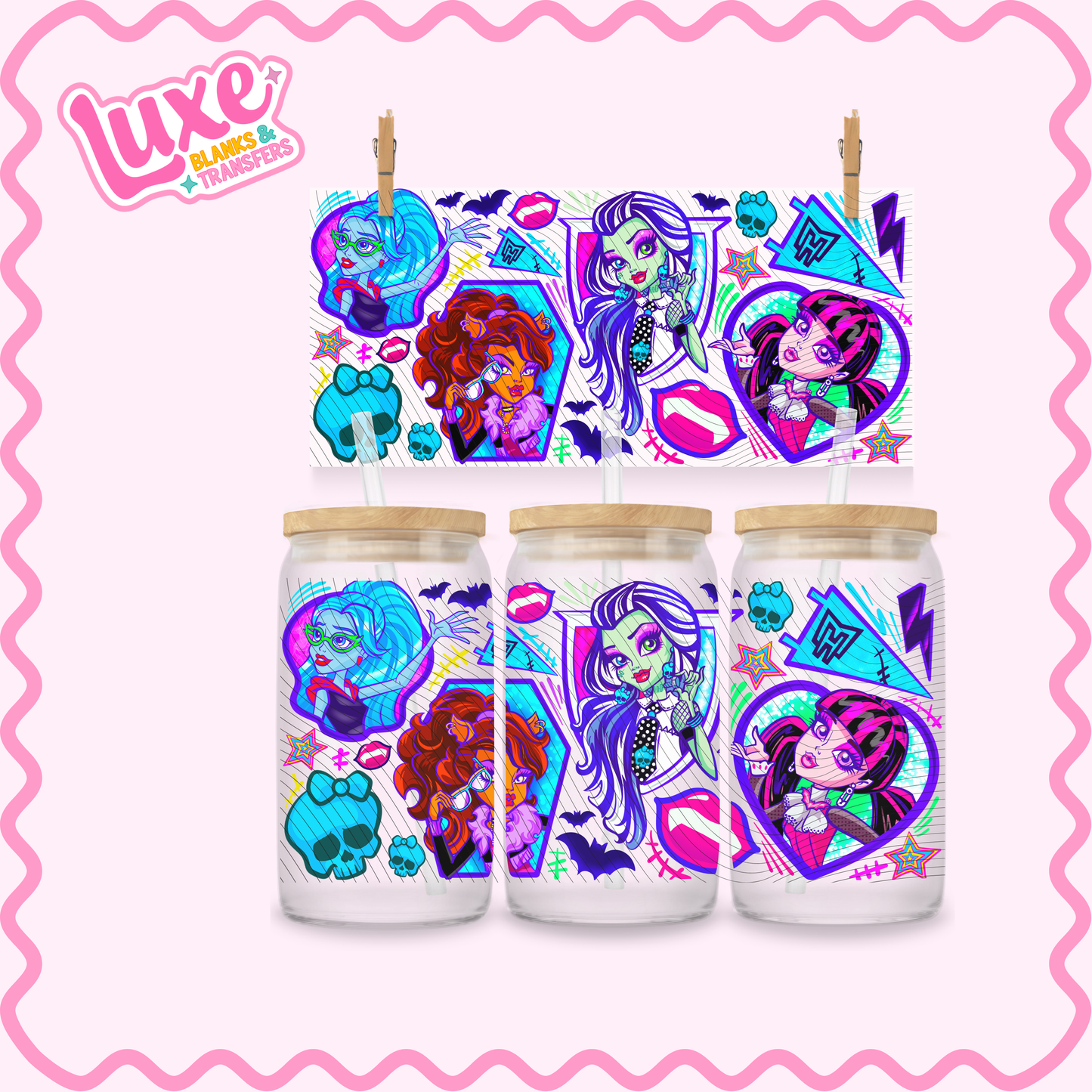 16oz UV DTF Wrap | Monster Girl Dolls | #3134