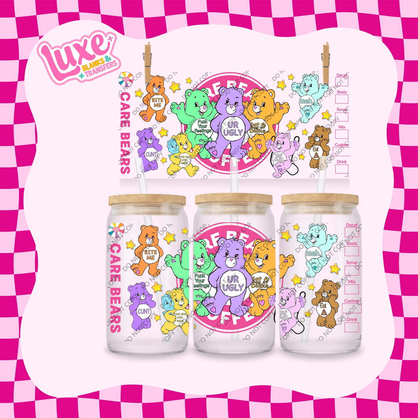 16oz UV DTF Wrap | Swear Bears | #1860