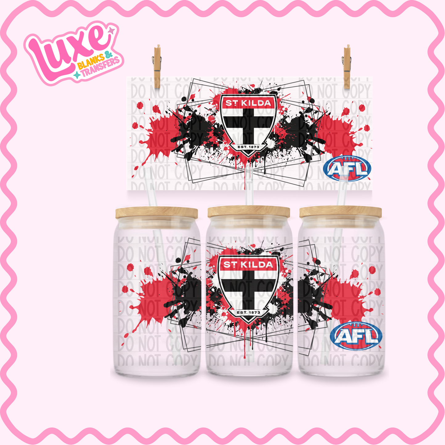 16oz UV DTF Wrap | Saints Footy Team | #3620