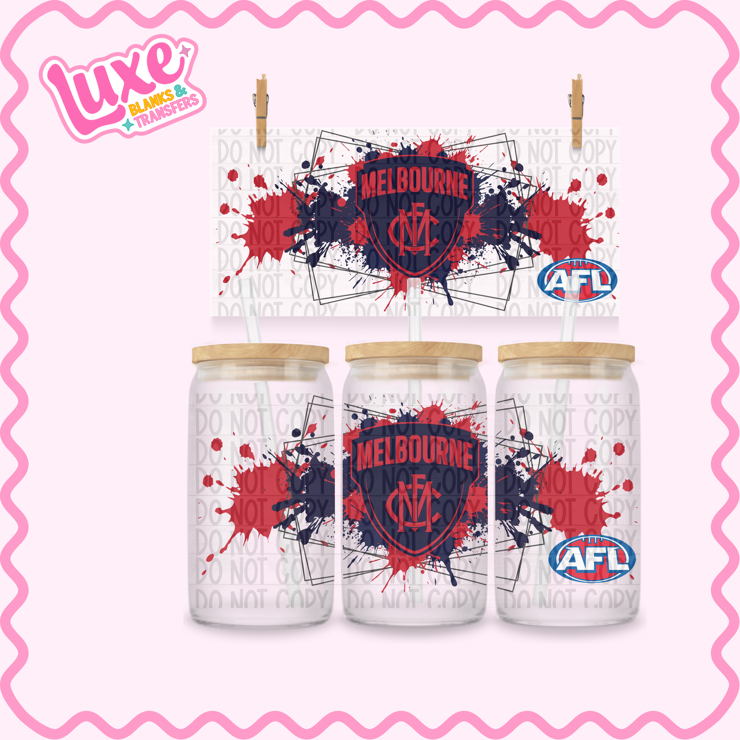 16oz UV DTF Wrap | Demons Footy Team | #3622