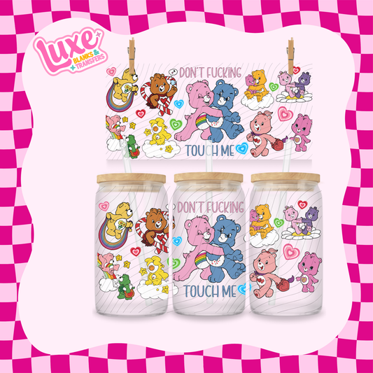 Don't Touch Me Swear Bear | 16oz UV DTF Wrap | #1640