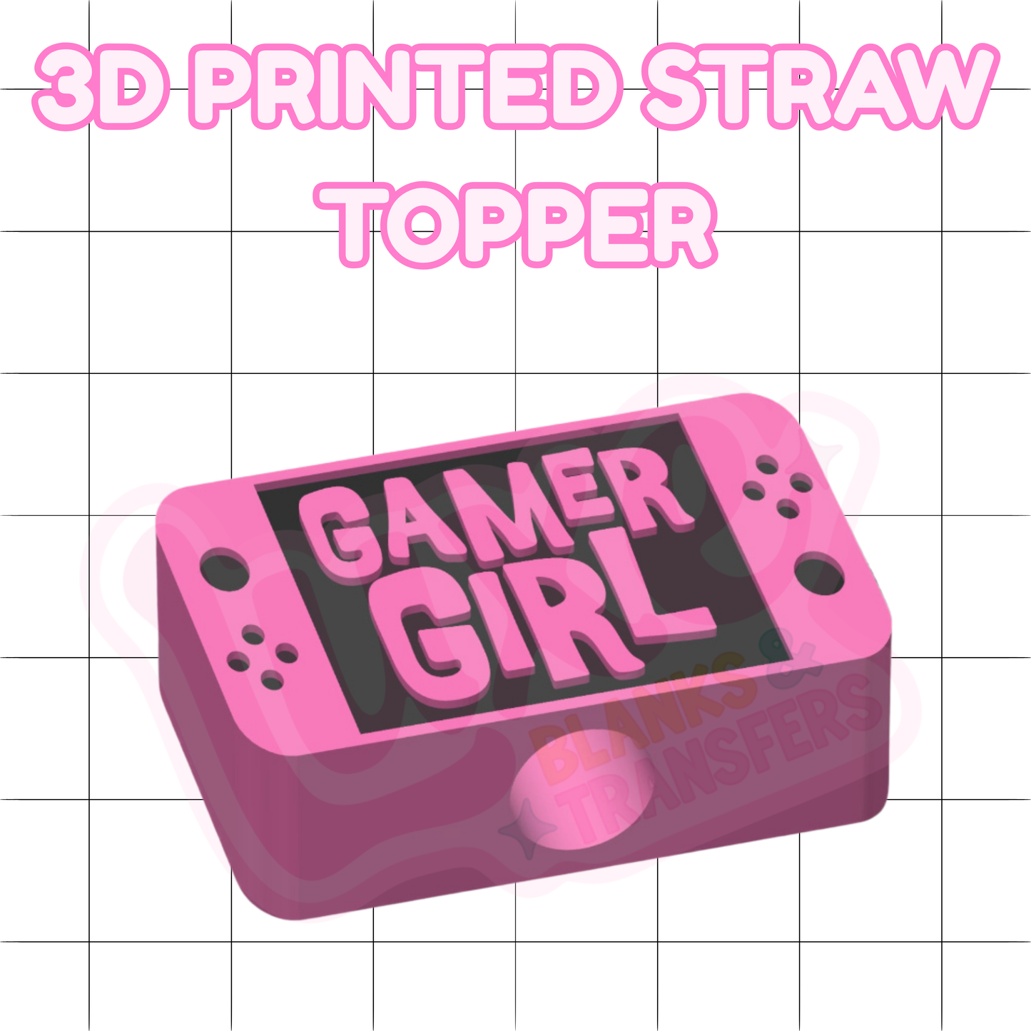 3D Printed Straw Topper | Gamer Girl