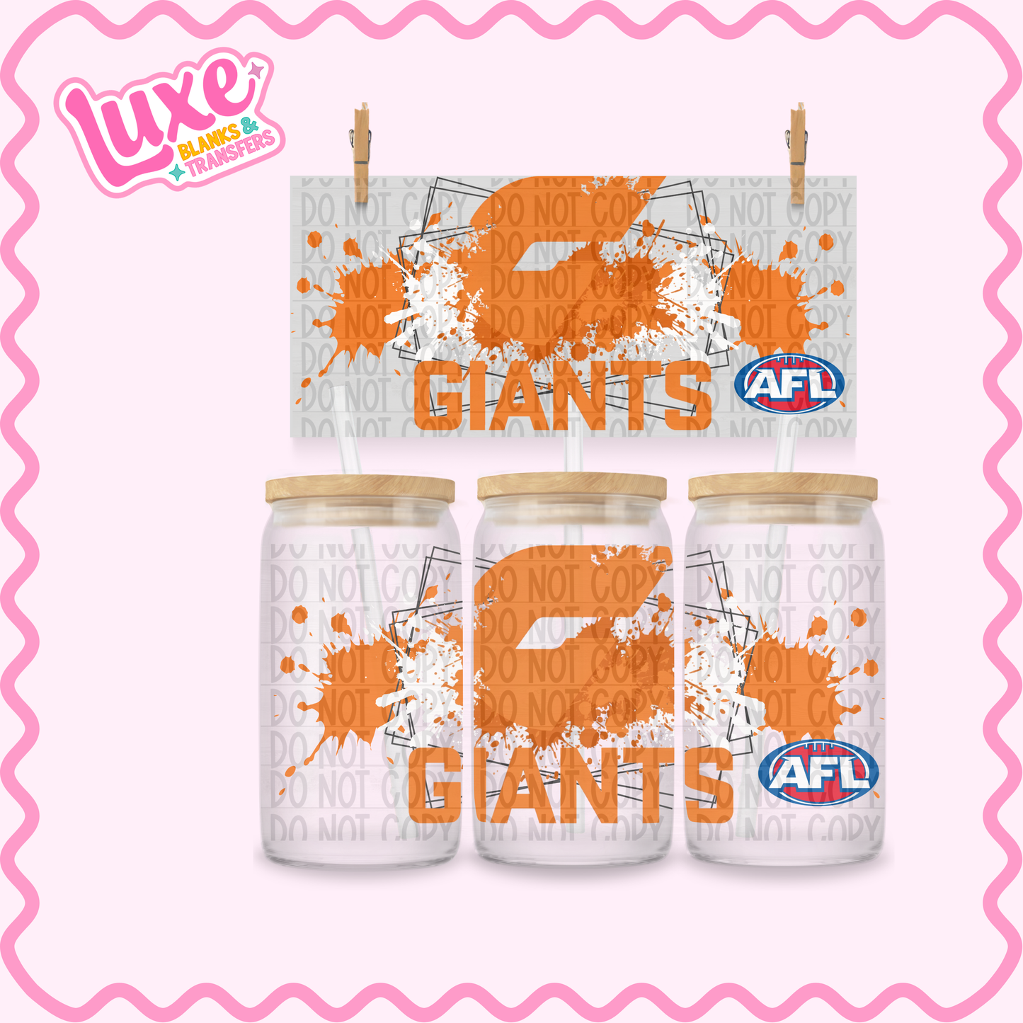 16oz UV DTF Wrap | Giants Footy Team | #3623