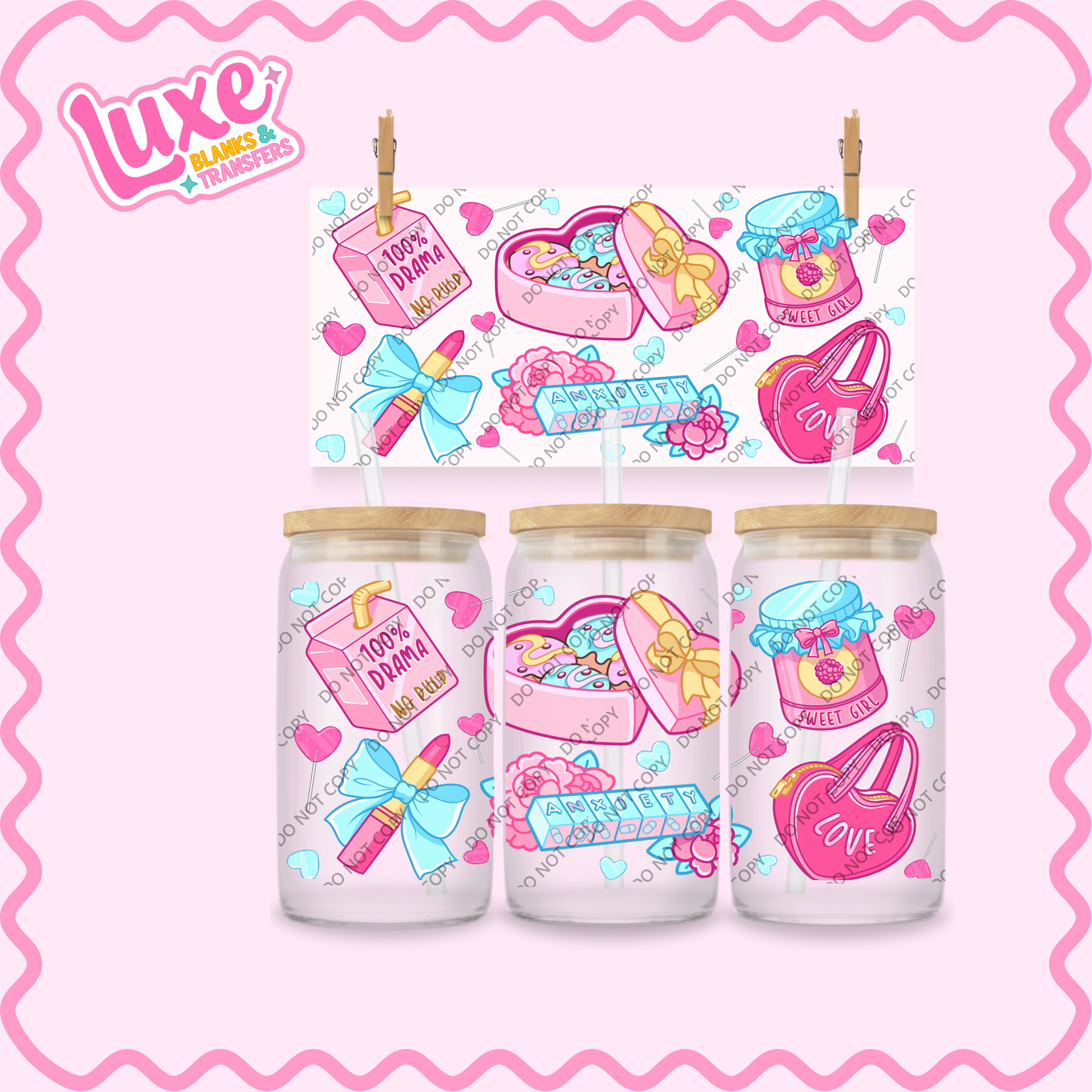 16oz UV DTF Wrap | Cutesy Girly Things | #2344