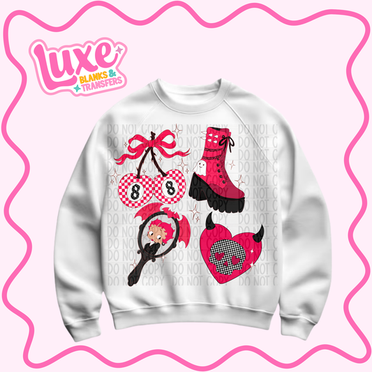 DTF Heat Transfer | Betty Spooky Vibes Pink | #989