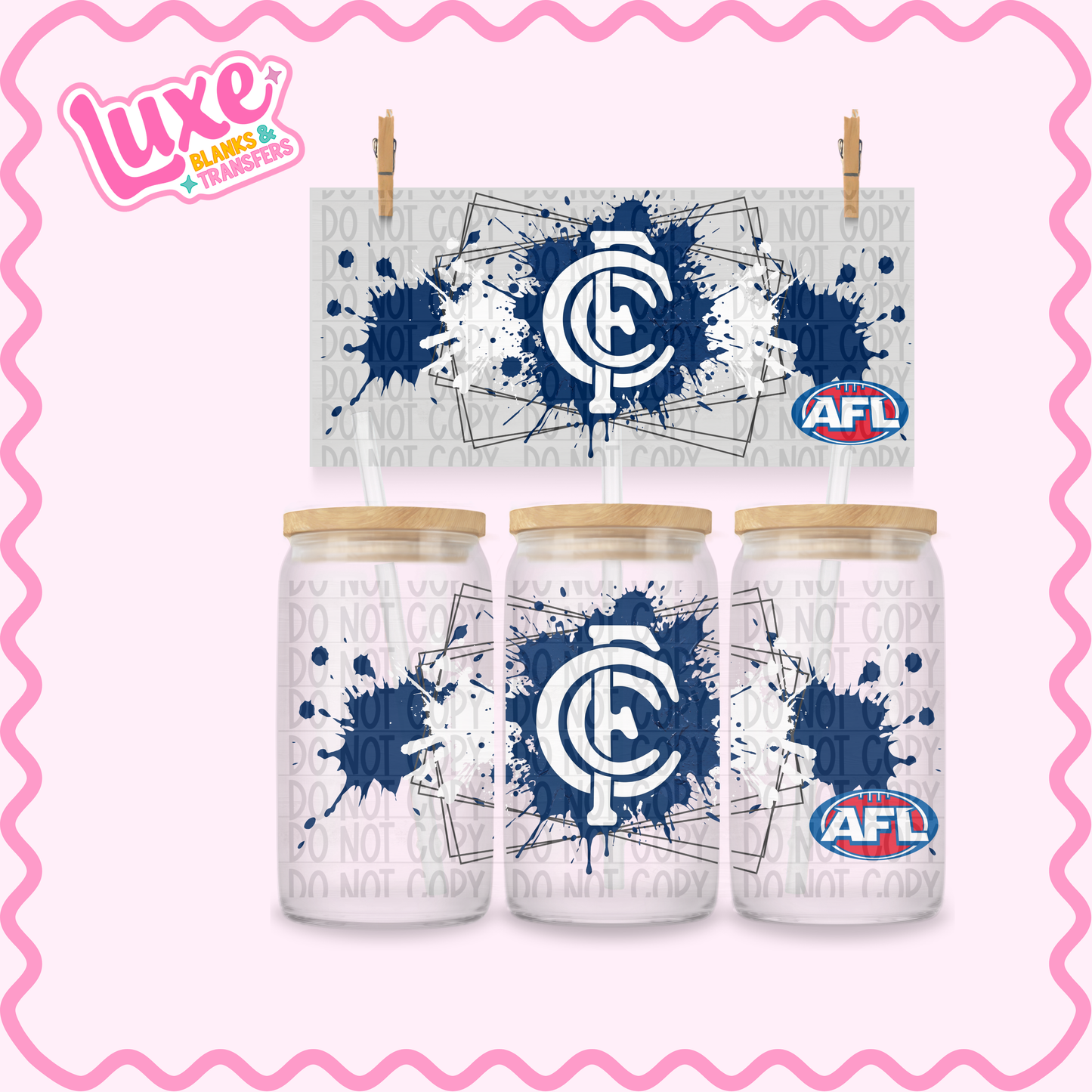 16oz UV DTF Wrap |Blues Footy Team | #3627